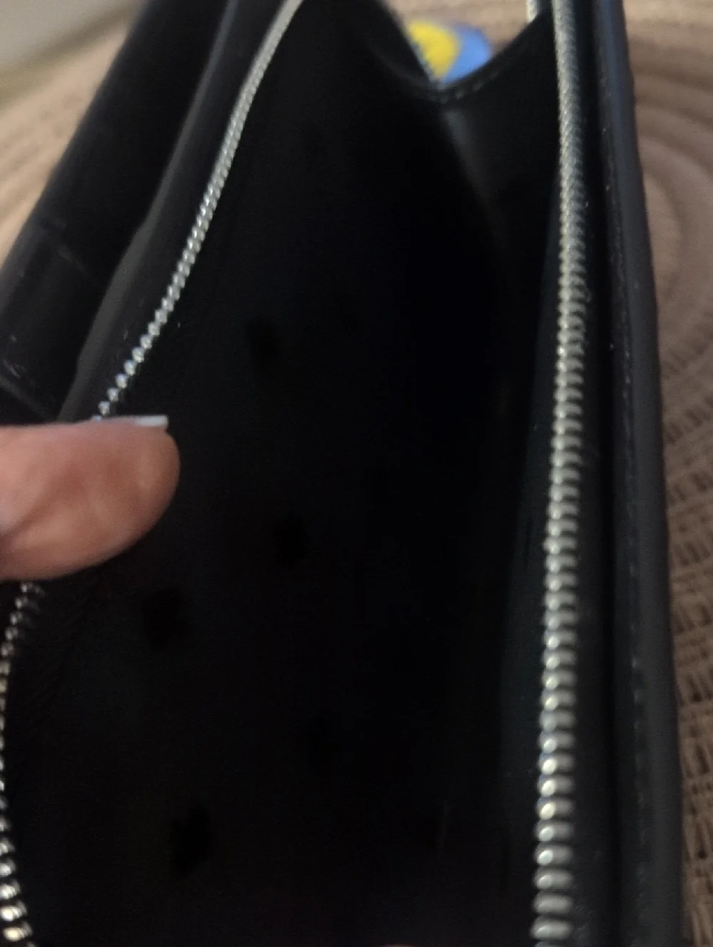 Kate Spade Black Pebbled Leather  Wrist Wallet